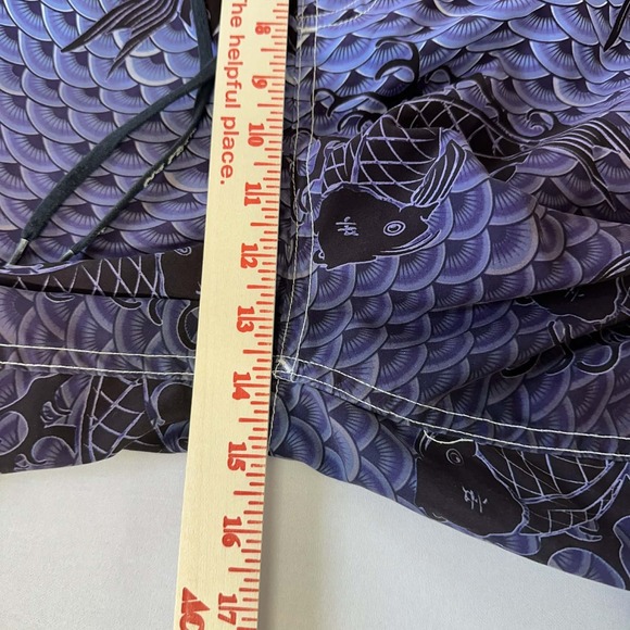No Fear Board Shorts Mens Size 38 Tie Pockets Unlined Purple Fish scale EUC - Picture 8 of 9